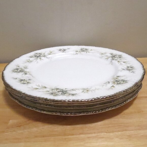 Paragon First Love Vintage X4 Dinner Plate 10.75" White Roses Bone China England - Picture 2 of 5